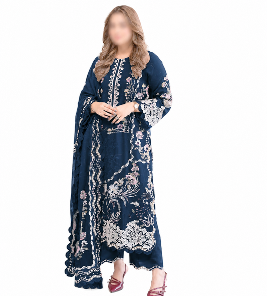 Embroidered Lawn Suit with Matching Dupatta