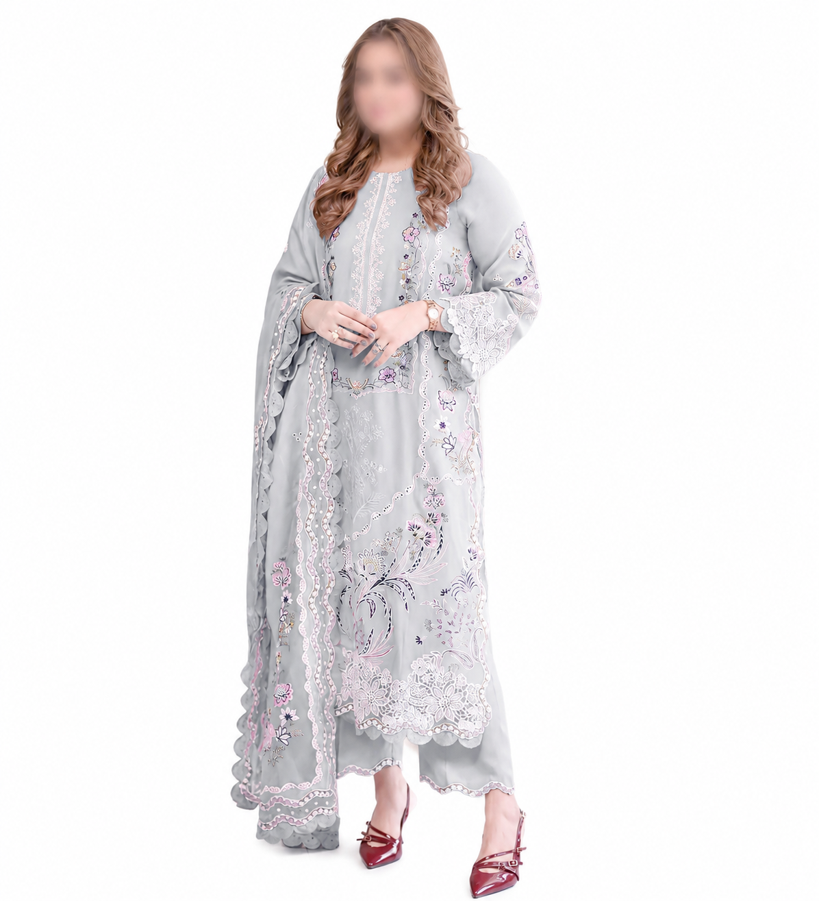 Embroidered Lawn Suit with Matching Dupatta