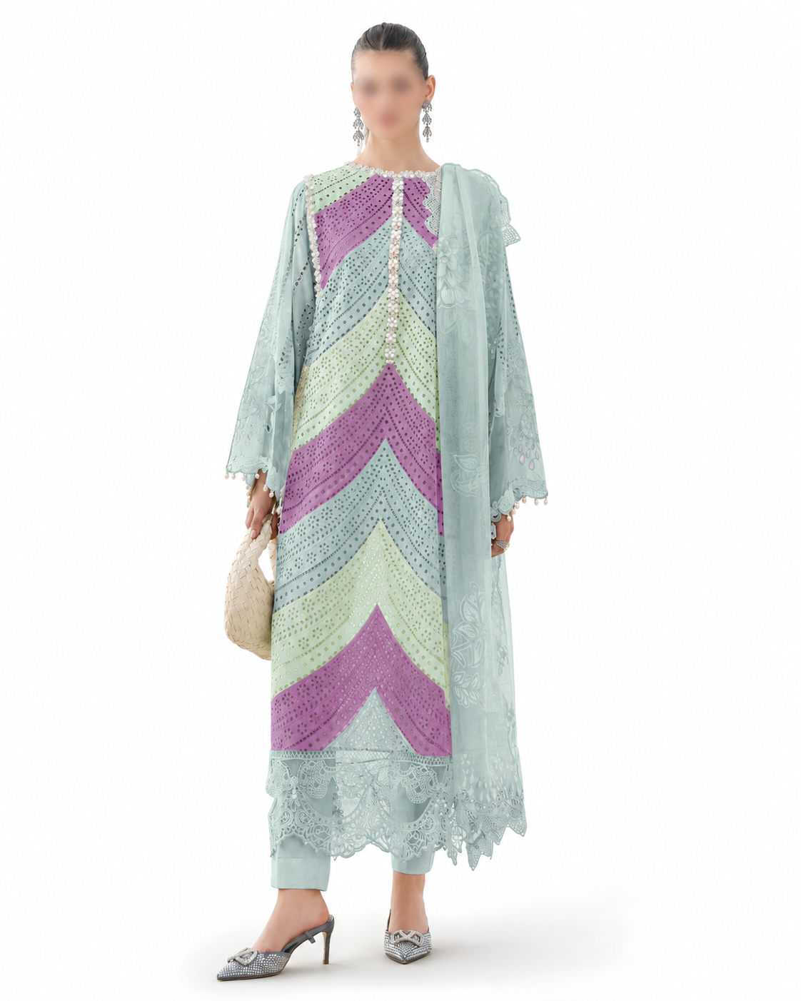 Embroidered Lawn Suit with Matching Dupatta