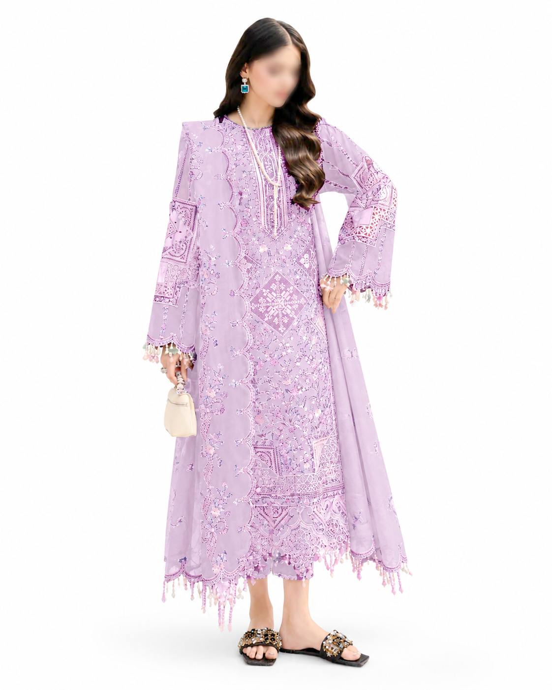 Printed Lawn Suit with Intricate Embroidered Details
