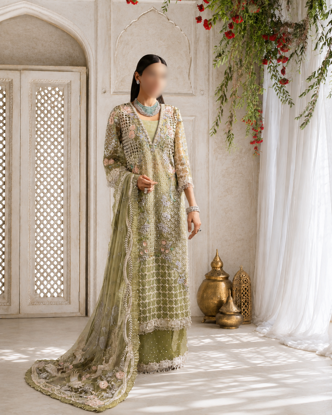 Sage Serenade Embellished Formal Set
