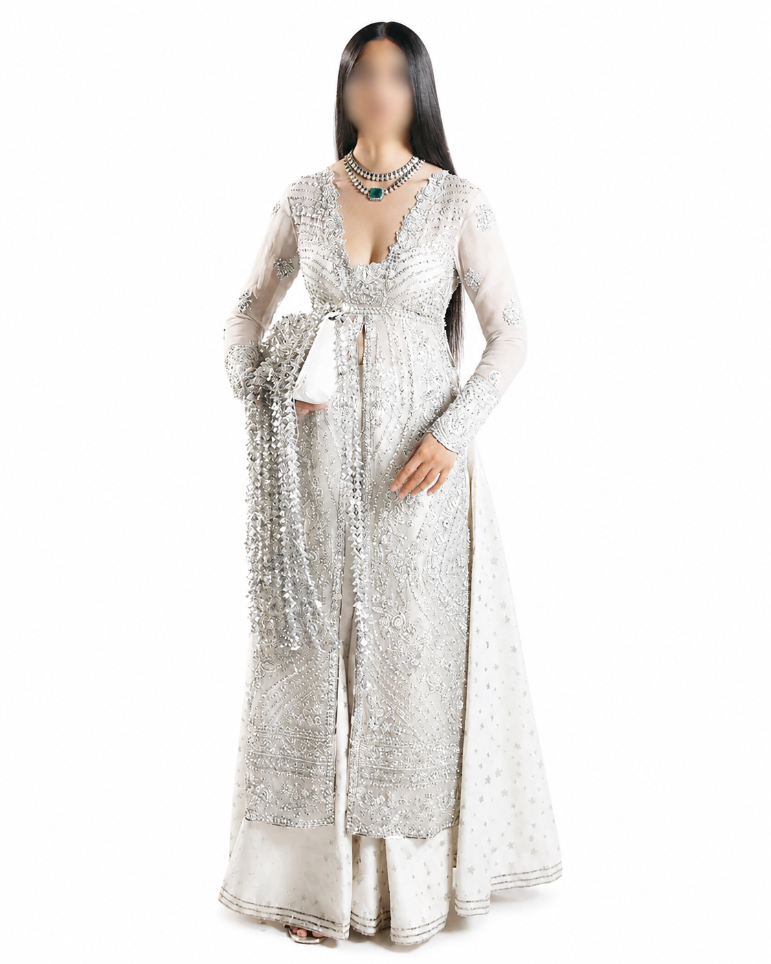 Icy Silver Embellished Bridal Set