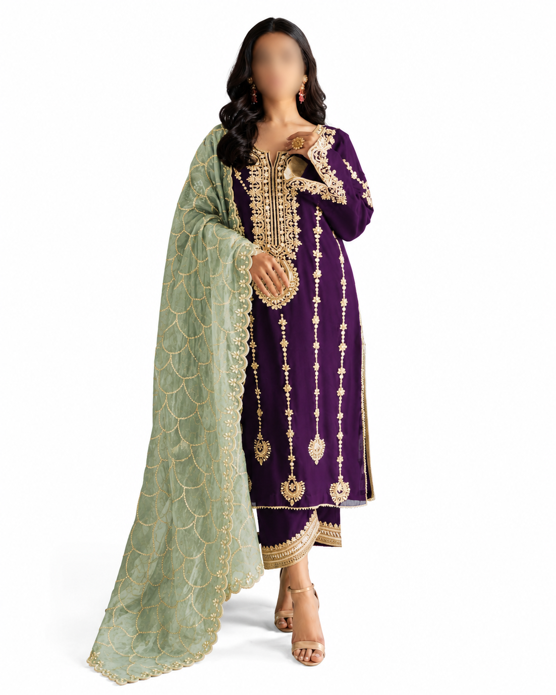 Plum & Sage Royal Embellished Formal Set