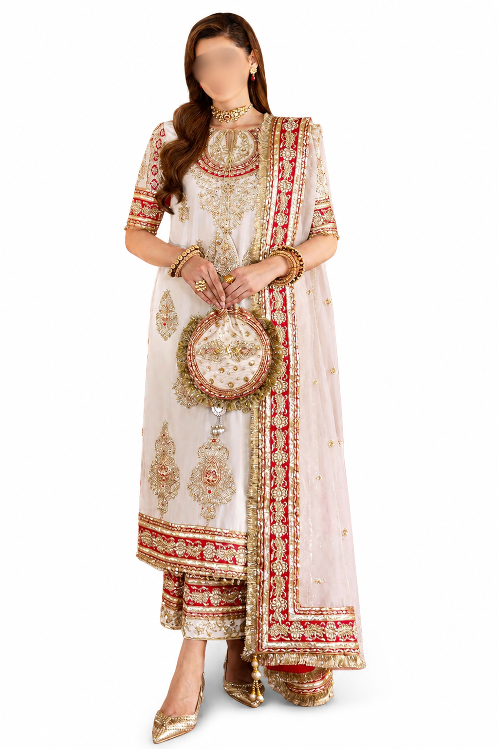 Ivory & Crimson Royal Embellished Formal Set